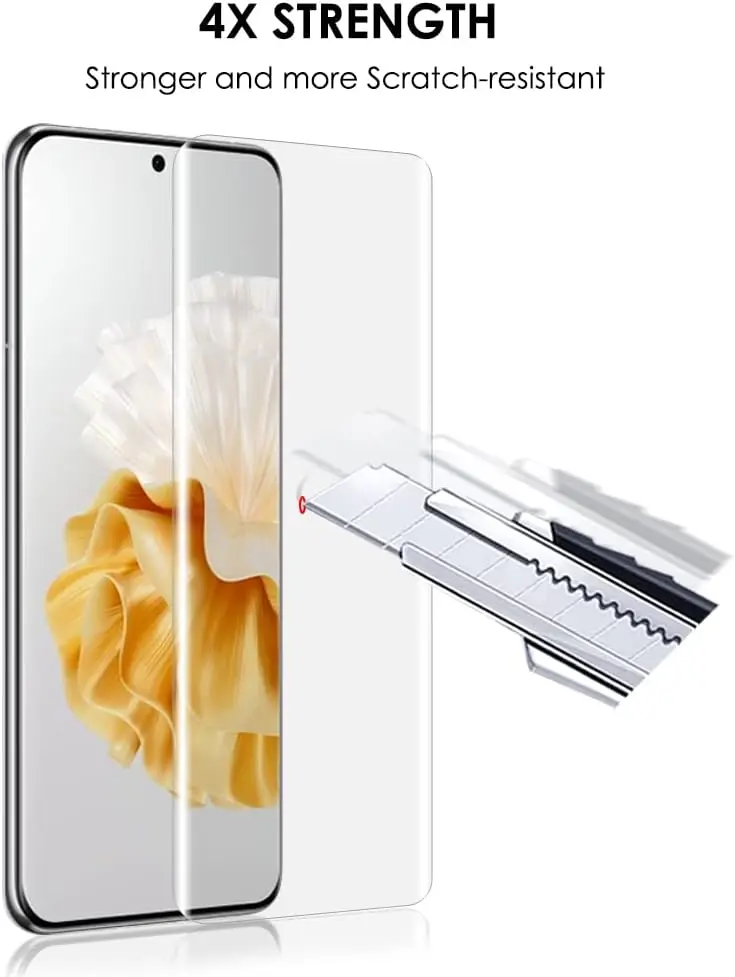 [3 Pack Screen Protector for P60 Pro, Tempered Glass UV Set, Fingerprint-ID Compatible,Sensitive Touch,9H Anti-Scratch