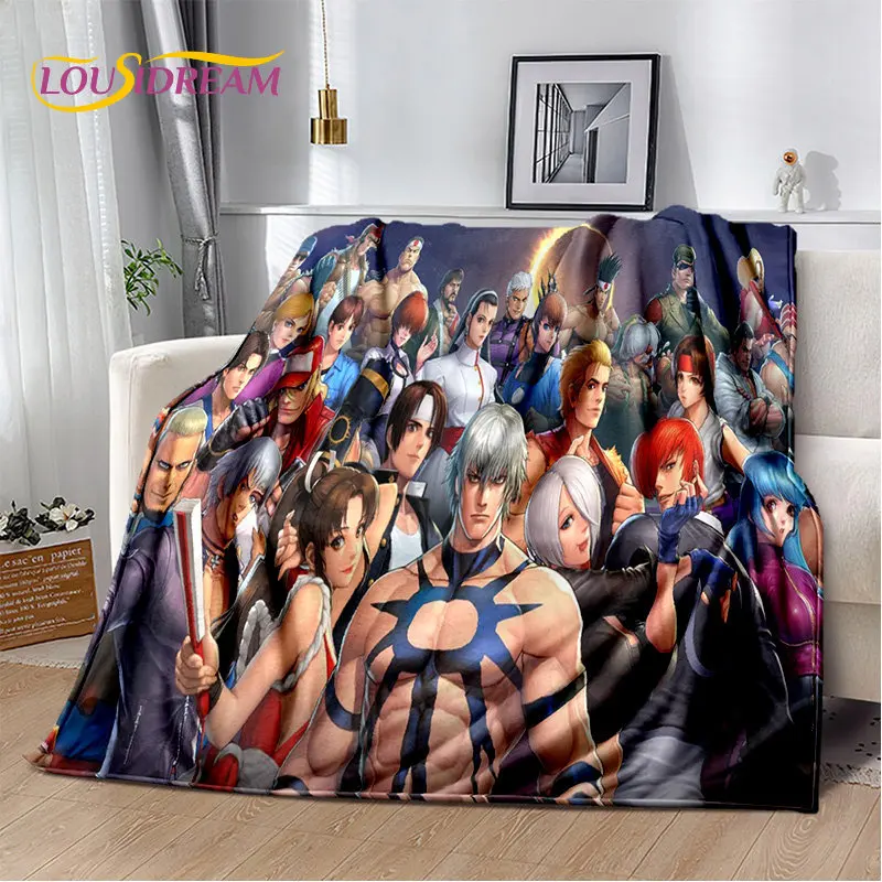 King of Fighters 레트로 게임 게이머 부드러운 봉제 담요, 플란넬 담요, 거실 침실 침대 소파 피크닉 커버