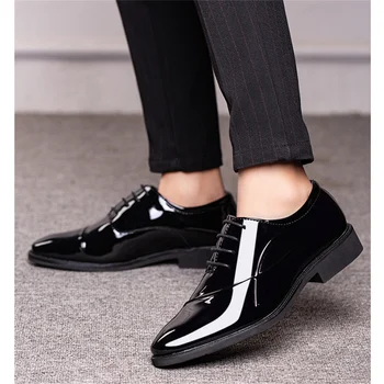 Men's Dress Shoes Classic Modern Formal Business Oxford Comfortable Tuxedo Casual Lace Up Derbys Shoes For Men 6