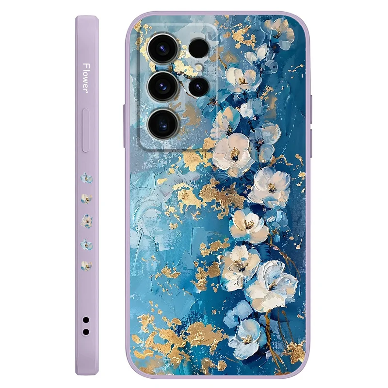 Gold Leaf Flower Phone Case - Elegant Protective Cover