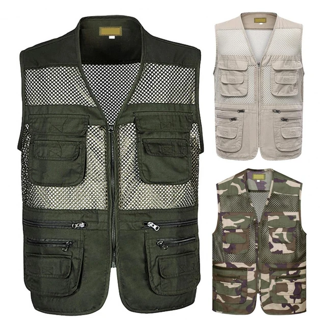 Mesh Sleeveless Fishing Camping Jacket Vest Tactical Webbed Coat