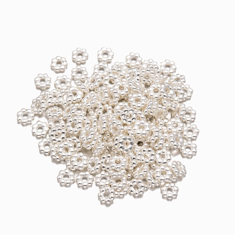 500pcs 4mm Kunststoff Schneeflocke lose Abstand halter Perlen für DIY Schmuck herstellung liefert Halskette Armband Armband hand gefertigte Accessoires – Detail 3