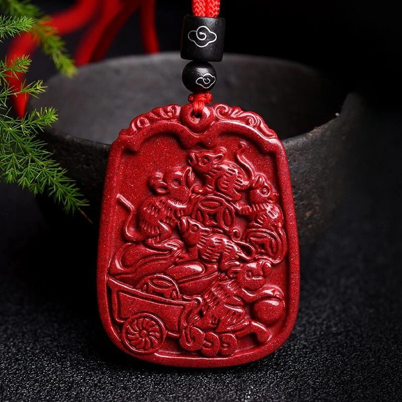 

Natural Five Rat Gift Money Ping An Plague Pendant Zodiac Rat Coin Money Invitation Pendant Jewelry