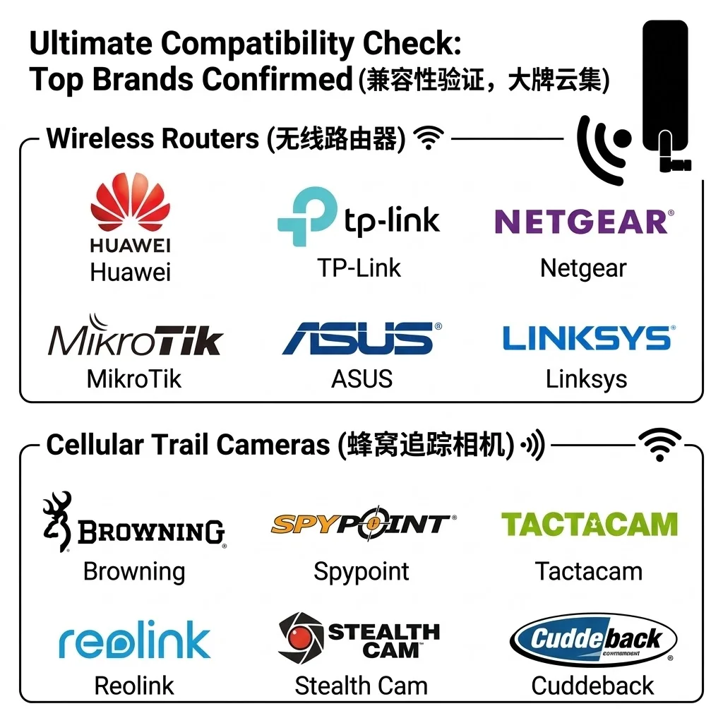 Superbat Wideband 4G LTE Antenna 2dBi SMA Male Dipole Perfect for Router, Outdoor Trail Camera,Signal Booster Huawei/TP-Link