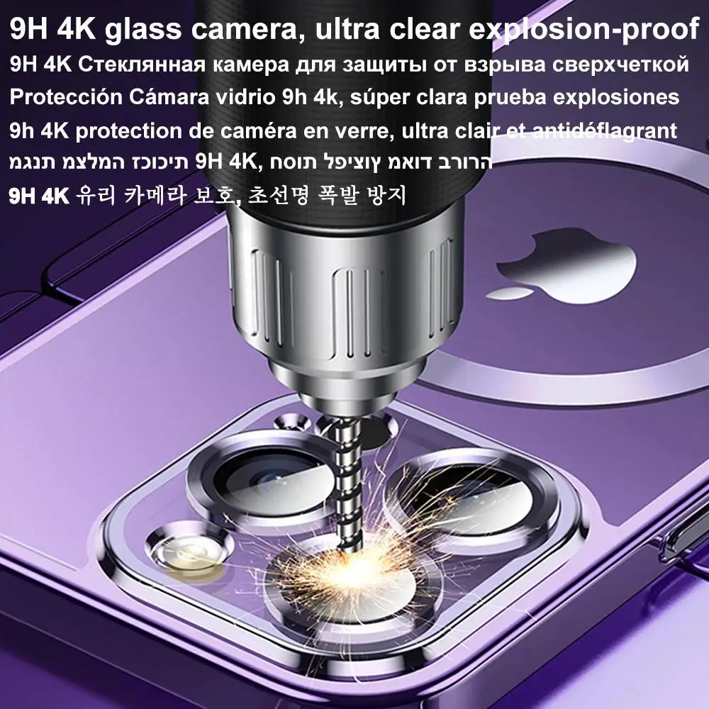 Magnetic Plating Case For iPhone 15 16 14 Plus 13 12 11 Pro Max E Camera Lens Protector Glass For Magsafe Wireless Charger Cover