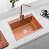 Rose Gold Stainless Steel Single Bowl Kitchen Sinks Accessory 304 Sink Bowl Kitchen Drain Basket Above Counter Sink Wash Basin 4