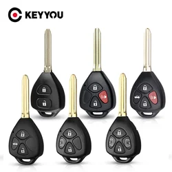 KEYYOU 2/3/4 BTN Remote Key Keyless Entry Case Shell for Toyota Camry Corolla Prado RAV4 Vios Hilux Yaris Car Key Fob Case