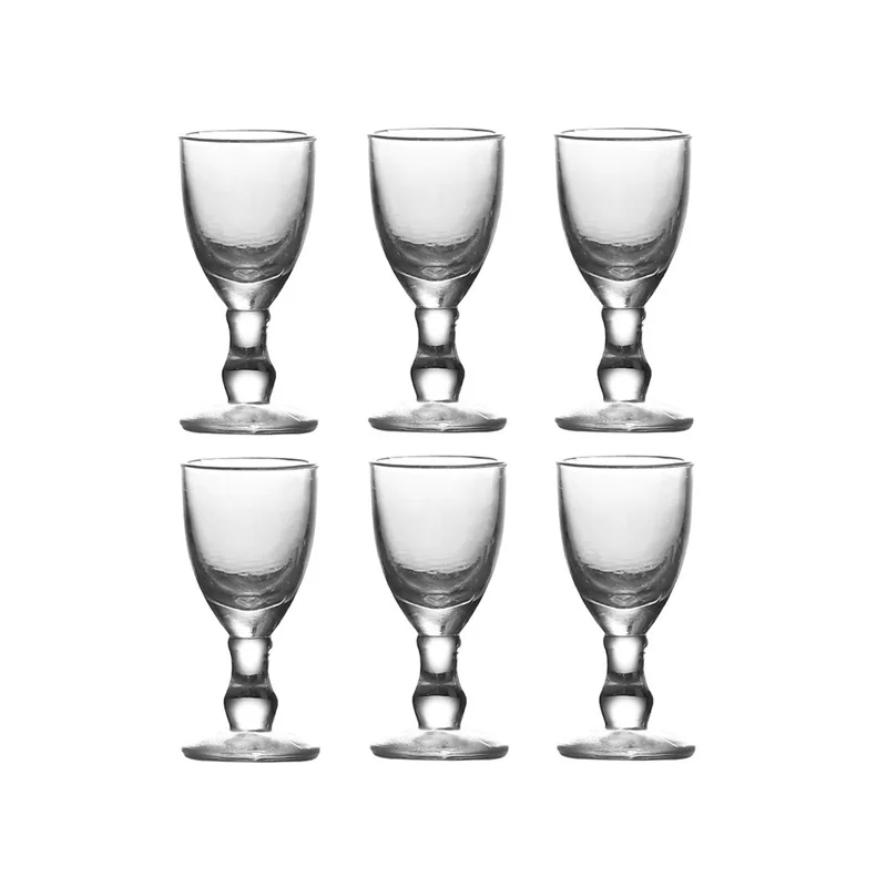10ml/25ml 6 adet setleri küçük şarap bardağı yüksek ayaklı şarap bardağı küçük kapasiteli Baijiu fincan zarif likör kadeh Bar ruhları fincan