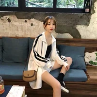 Women's Mid-Length Loose Long-Sve Sun-Protective Outerwear Spring Summer Autumn Student Korean Sle plus Size Open Cardigan