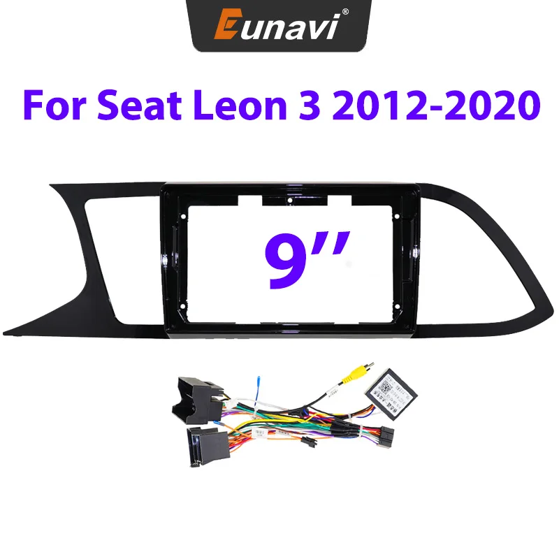 

9" Auto Radio Frame For Seat Leon 3 2013-2020 2 Din Center Console Holder Refit Car Multimedia Player Bezel Faceplate
