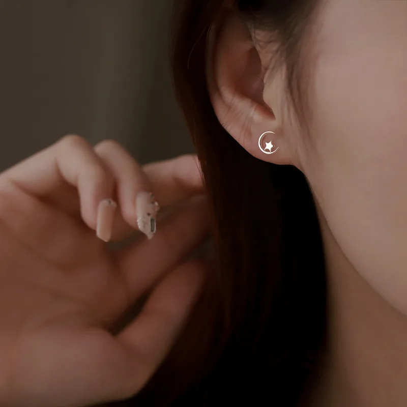 New 925 Sterling Silver Moon Earrings Fashion Shining Star Earrings Birthday Gift To Women's Fine Jewelry - Image 5