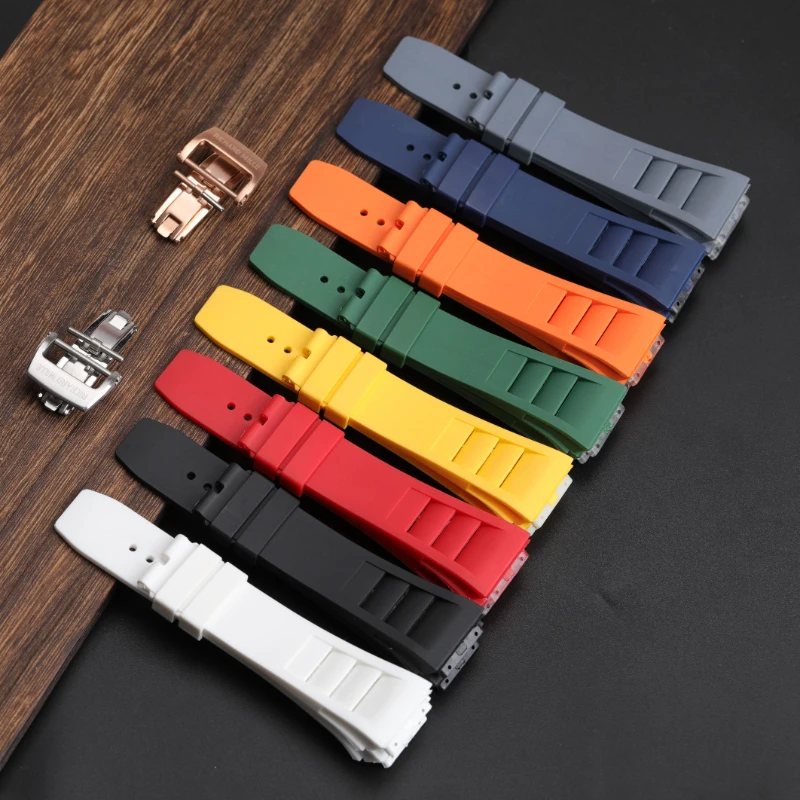 

For Richard Mille Soft Silicone Convex Interface with Screwdriver Watch Strap Durable Soft Rubber Rm055 011 Replace Watchbands