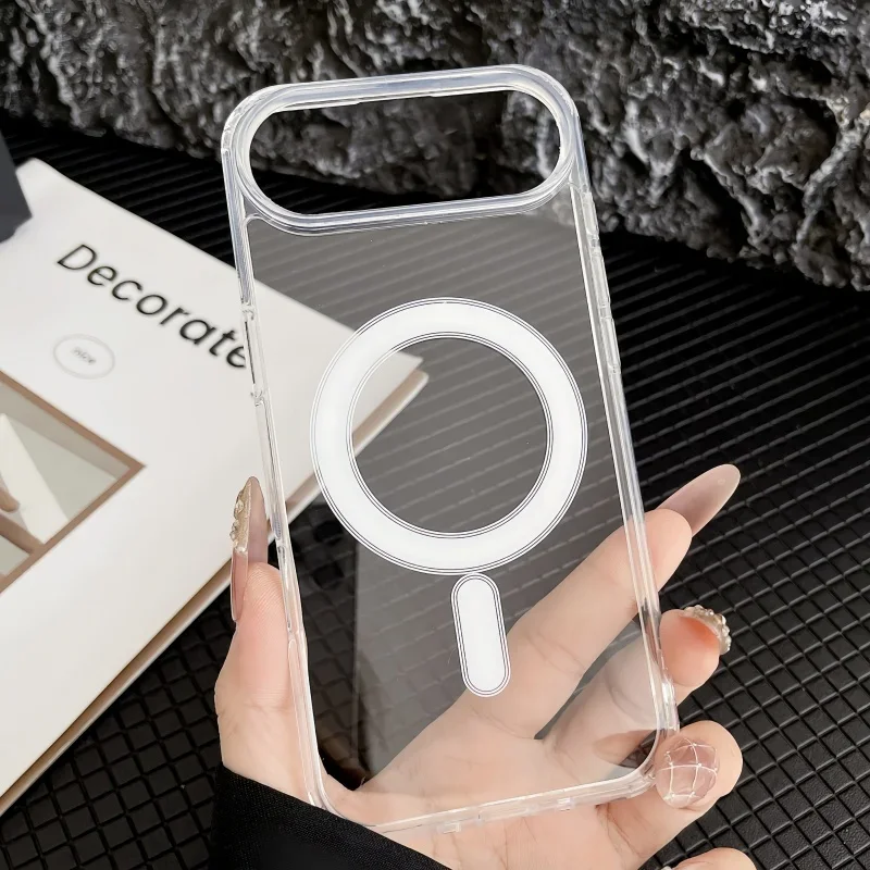 Sleek Transparent Magnetic Phone Case with Wireless Charging Support