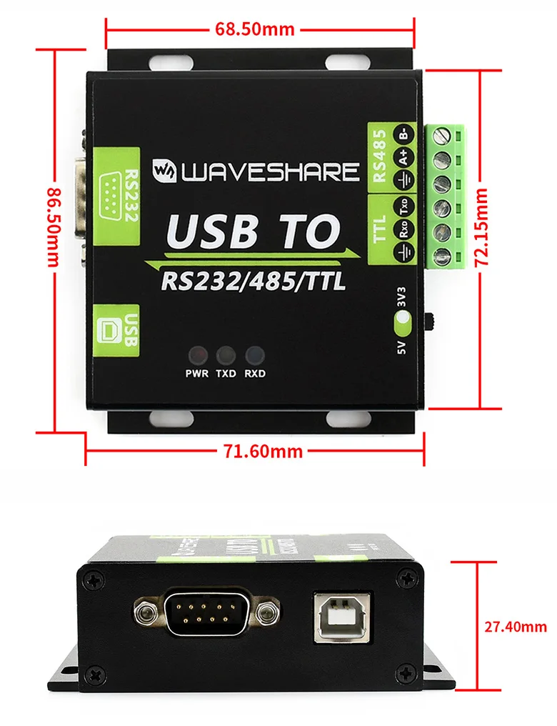 Conversor Isolado Industrial da Relação Usb a Rs232 485 Ttl Ft232rl Ch343g Tevês para Windows 10 xp Original - Imagem 5