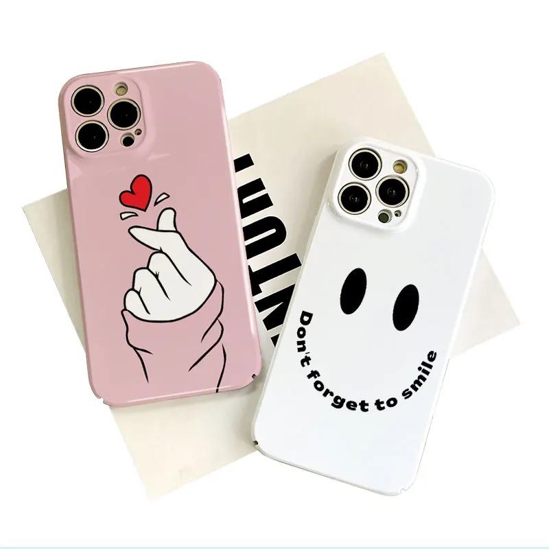 Custodia Per Telefono Per Samsung S23 Ultra S22 S21 S20 Fe Galaxy A73 A71 A53 A52 Note 10 Cornice Rigida Modello Imd Funda Smile Face