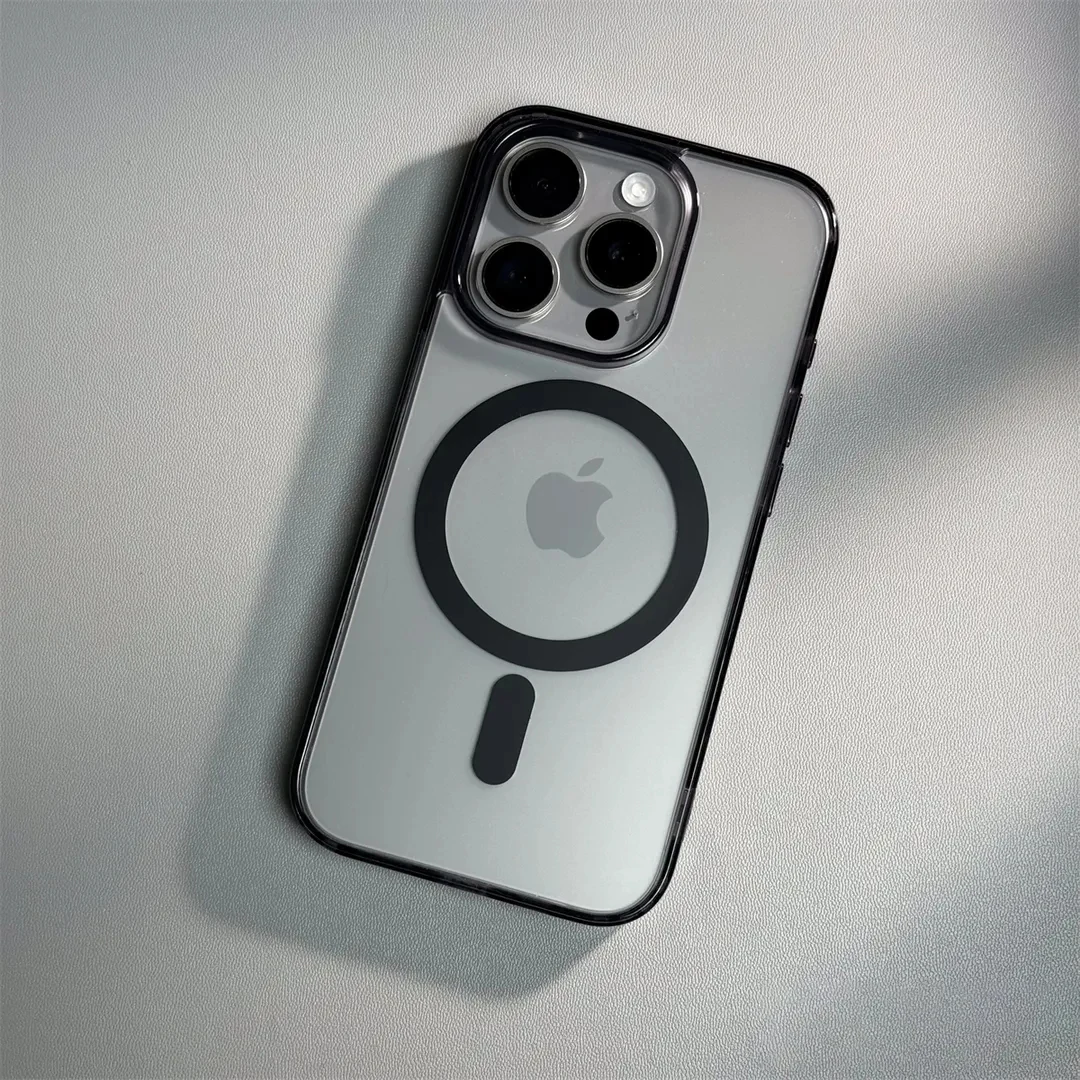 Luxury Matte Translucent Magnetic Wireless Charging Case - Clear Hard Back Cover