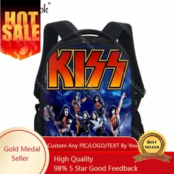 Rock Band KISS Design School Bag Children's Practical Book Bags Boys Girls Leisure Travel Backpack Holiday Gift