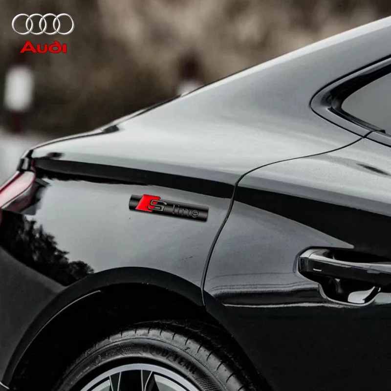 Car Goods Emblem Grill Front Hood Badge Grille For Audi Sline RS A3 A4 B8 8P 8V B6 A5 A6 C7 Q5 B9 B7 C6 A1 Q7 Q3 TT Auto sticker