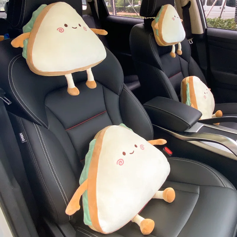 

Car Headrest Lumbar Support Lumbar Cushion Cartoon comfort buckle headrest Cute Neck Pillow Backrest Relieve Stress