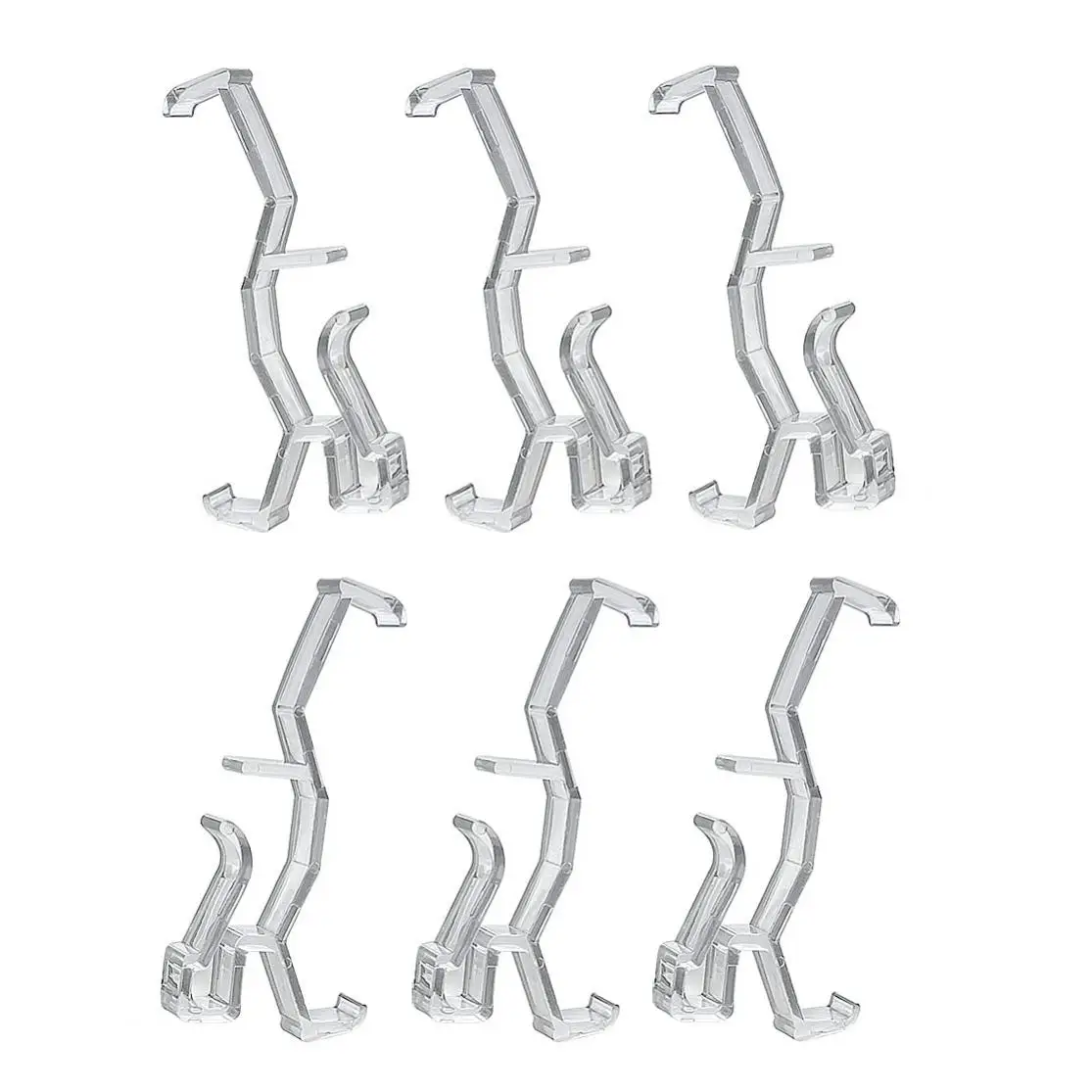 Curtain Clip 6pcs 2 Inch Curtain Hidden Clip Transparent Plastic Fixer Bracket for Blinds Patch Window Shutter Hardware