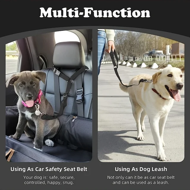 Pet car safety rope, adjustable dog harness, pet car safety belt adjustable dog towing rope 4