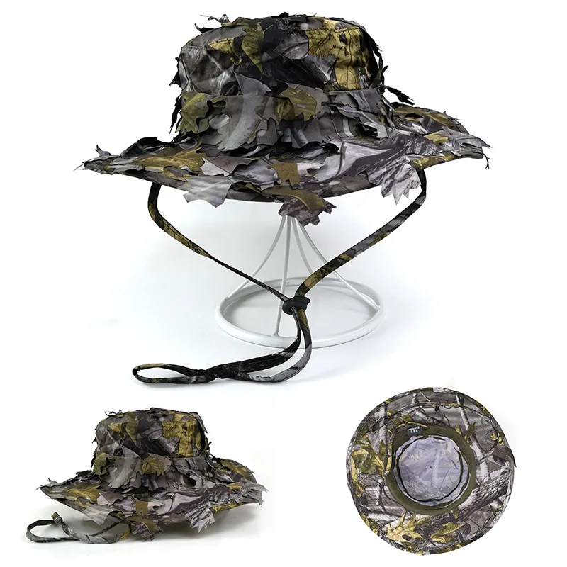 Lightweight 3D Maple Leaves Boinic Camouflage Hunting Fishing Hat Sun Protection Thin Breathable Anti-Sweat Outdoor Sports Cap