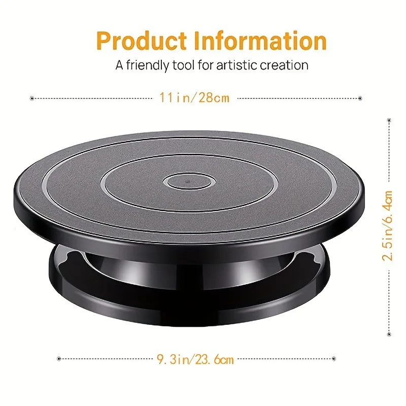 Description Picture 3 of item1pc 11Inch Plastic Revolving Cake Decorating Stand Cake Icing Turntable Painting Rotate Turntable