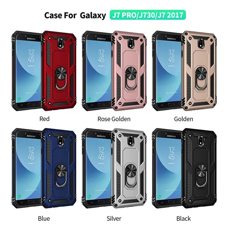 Luxury Armor Soft Shockproof Case with Ring Holder and Magnet Cover