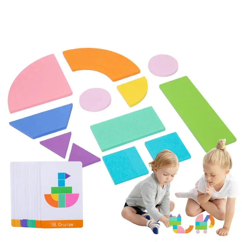 

Toddler Puzzles Shape Puzzle Set Montessori STEM Puzzle Toys Develop Fine Motor Skills Early Educational Toy For Boys Girls