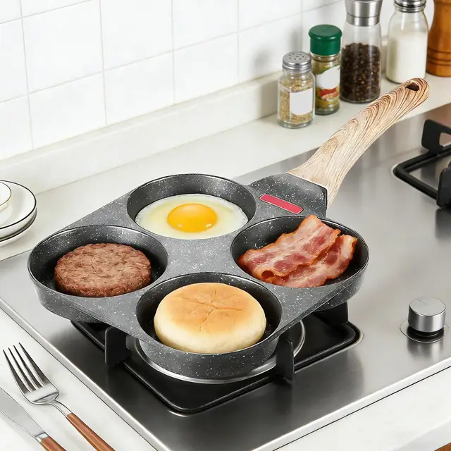 Egg Pan 4-Cup Nonstick Granite Omelette Skillet Pancake Pan Hamburger Bread Breakfast Maker pan for Gas Stove Induction Egg Pan 4-Cup Nonstick Granite Omelette Skillet Pancake Pan Hamburger Bread Breakfast Maker pan for Gas Stove Induction