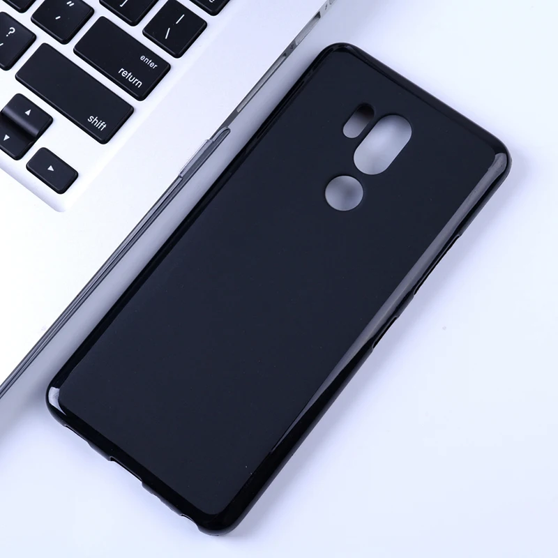Multi-Function Ring Holder Silicone Phone Case Cover, Shock-Absorbent TPU, Slim Fit, Black
