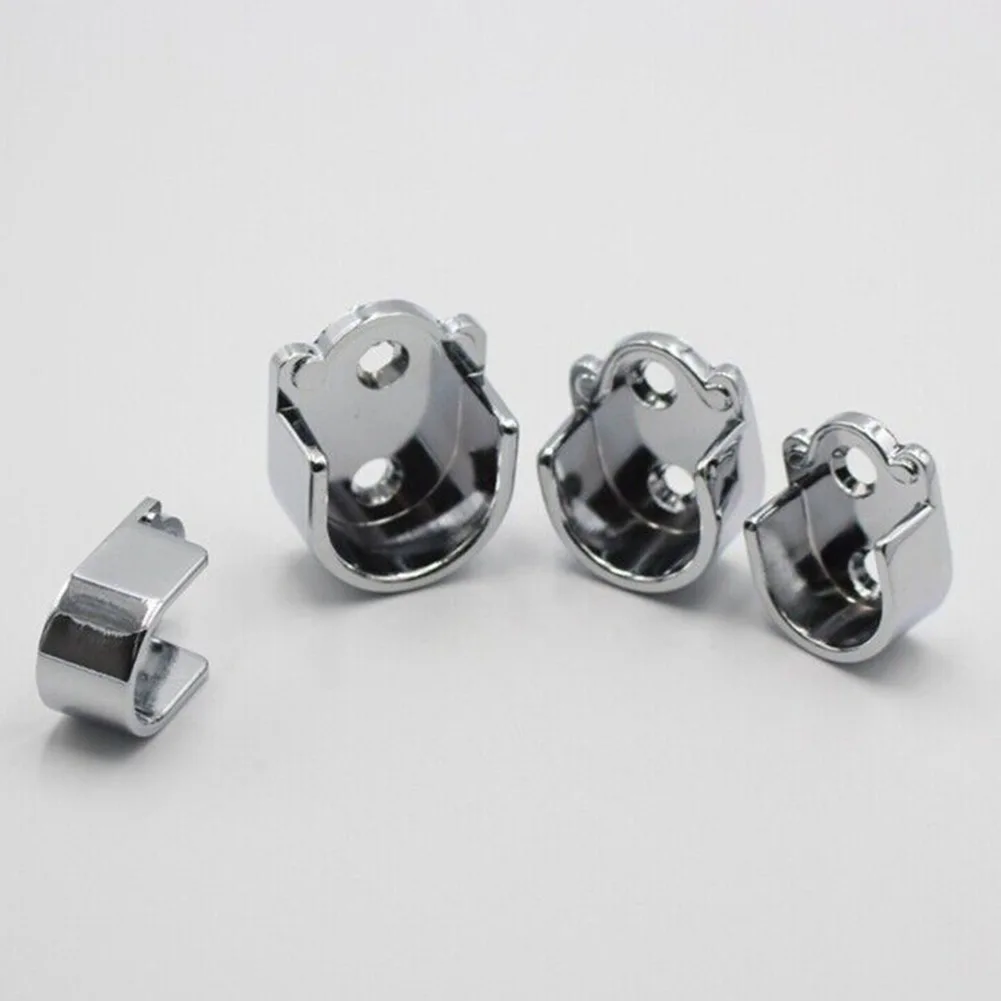 Wardrobe Bracket 2PCS Heavy Duty Rod Socket Flange Rod Holder Closet End Support U Shaped Rail Support Furniture Hardware shelf bracket folding shelf bracket