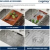 Logmey 33 Inch Undermount Kitchen Sink - 33x19 In Workstation Kitchen Sink Ledge Deep Single Bowl 16 Gauge Stainless Steel Under 3