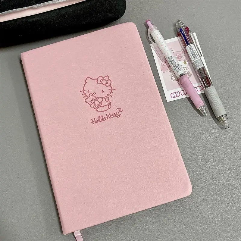 

Sanrio Cute Hello Kitty Anime Leather Notebook Y2K Cartoon Season Student Learning Supplies Notebook Workbook Birthday Gifts