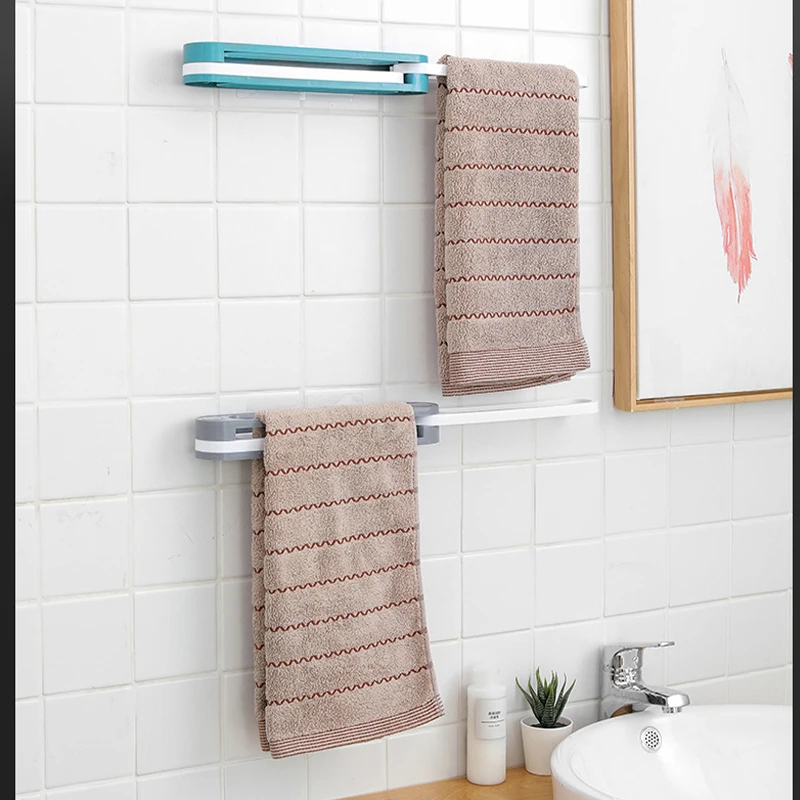 3in1 Slipper Rack Bathroom Towel Rack Multi-Functional Wall Hanging Folding Storage Non Perforated Installation