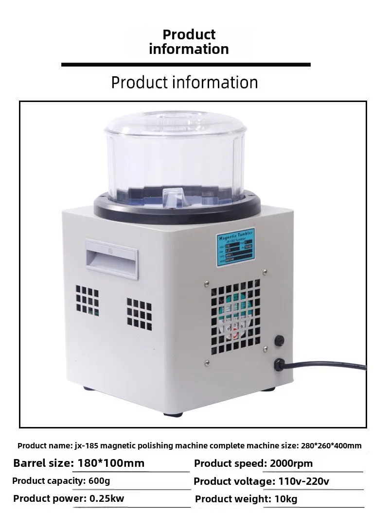 Electric Polisher Jewelry Polisher Electric Magnetic Polishing Machine Cleaning Polishing Magnetic Deburring Equipment Jewellery jewelry Machine