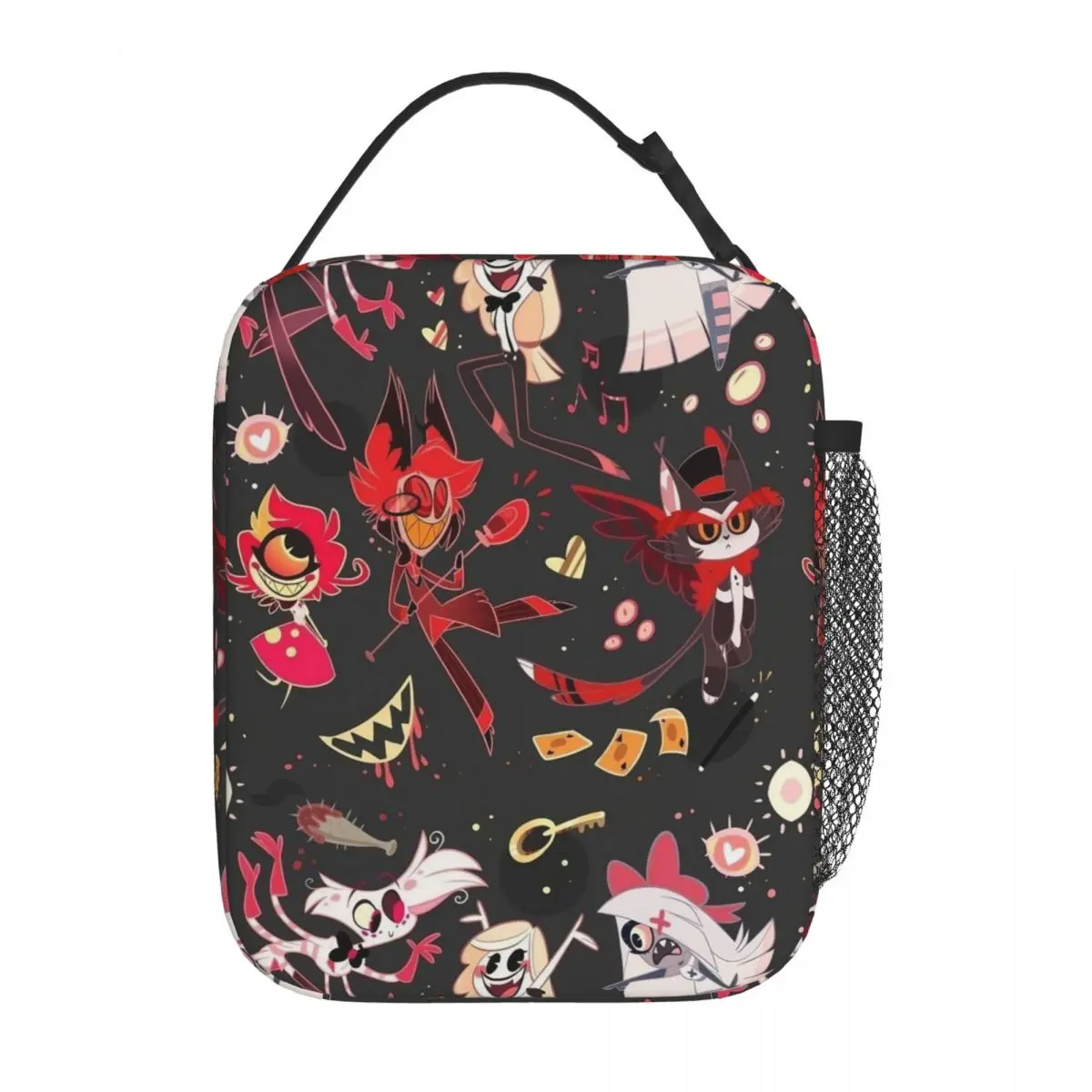 Borsa per il pranzo Alastor Hazbin hotel borsa termica isolata Picnic portatile viaggi hazbinhotel tela Tote borse per la conservazione degli alimenti  1524