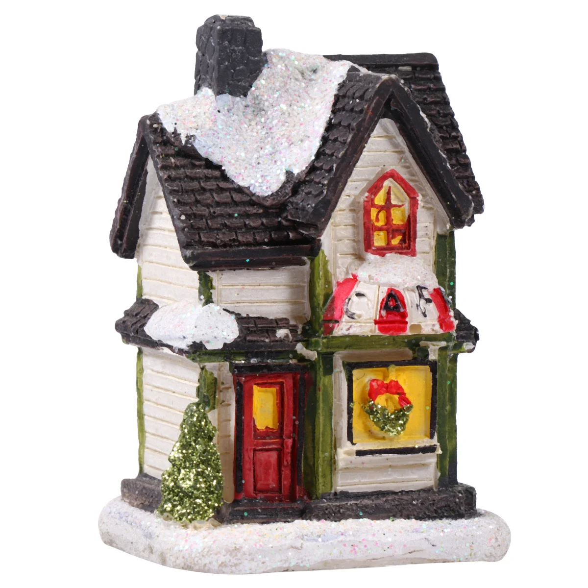 

Christmas Garden Figurines Party Decoration Resin Glow Small House Micro Landscape Decorations Gifts Lighthouse Xmas Villa
