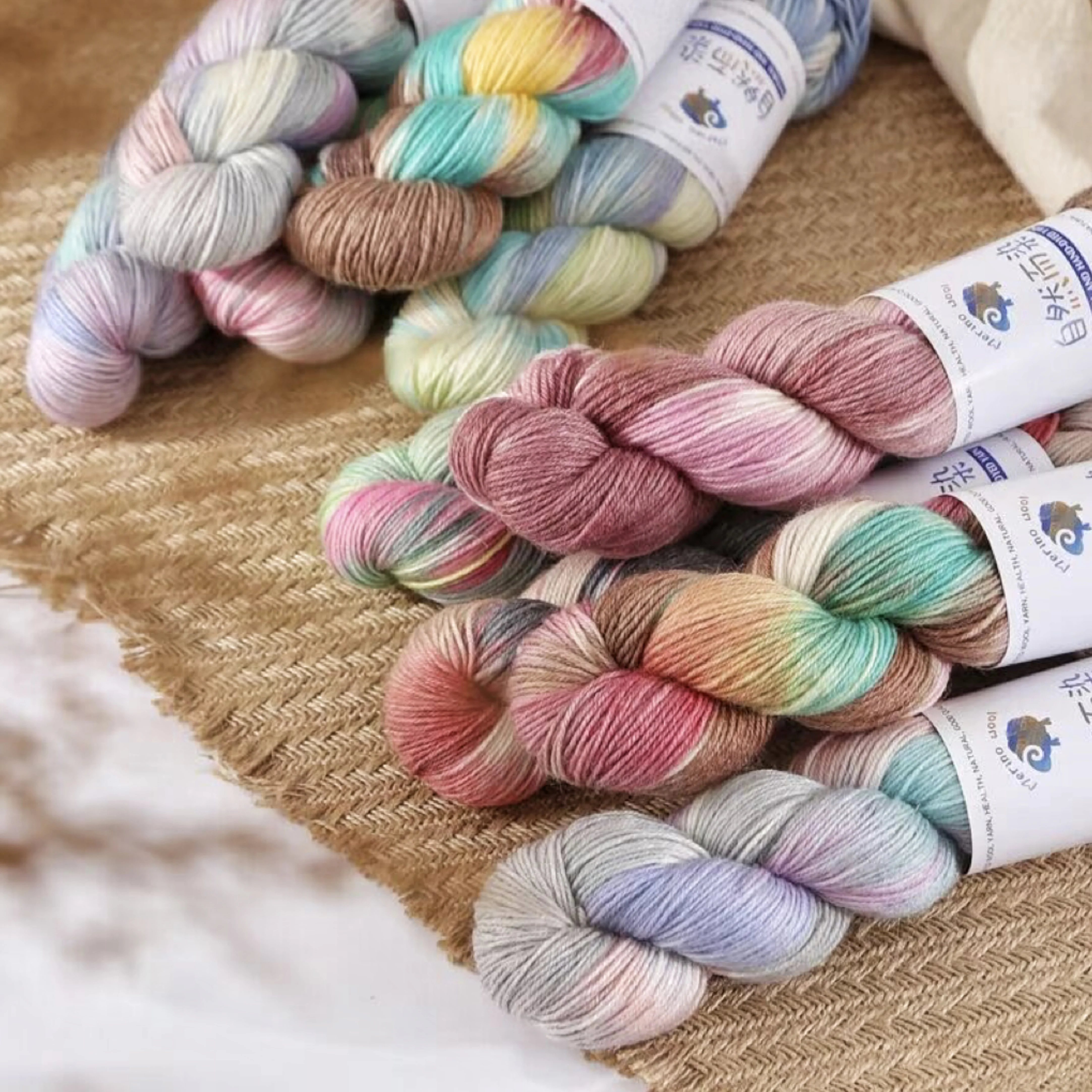 100g 270Meters Handmade Dyed Wool Yarn for DIY Knitting&Crocheting Sweater Scarf Gradient Color Cotton Wool Yarn 2