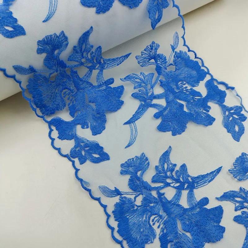 

20Yards Bilateral Embroidered Lace Trim Net Embroidery Tulle Lace Fabric Mesh DIY Lace Sewing Fabric Bra Crafts for Lingerie