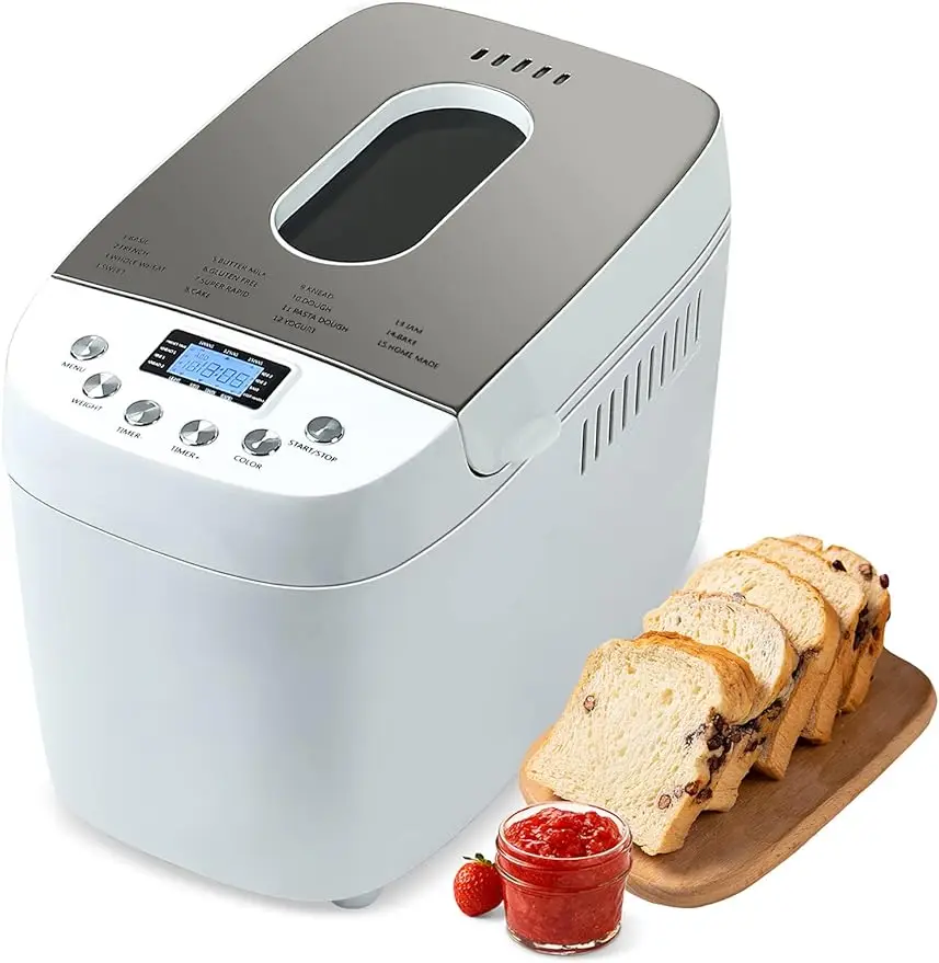 

Patioer 3.3LB Bread Maker Machine Automatic Bread Machine with Dual Kneading Paddles 15-in-1 Breadmaker Dough Maker with Gluten