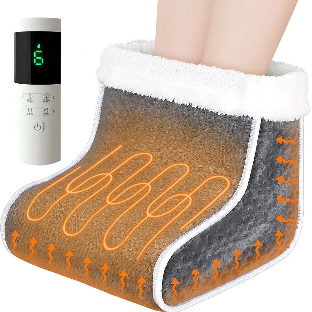 Electric Foot Heater 4 Modes Timing Heating Control Washable Thermal Warmer Massager Pad Cushion