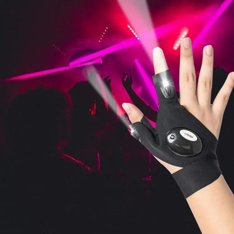 Night Light Waterproof Fishing Gloves with LED Flashlight Rescue Tools Outdoor Gear Cycling Practical Durable Fingerless Gloves cycling gloves fingerless gloves fishing gloves