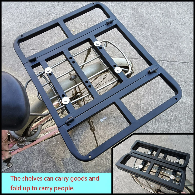 NEW Bicycle Folding Rack Motorcycle Scooter Rear Rack Can Accommodate Takeaway Box and Pet Mountain Bike Carrier