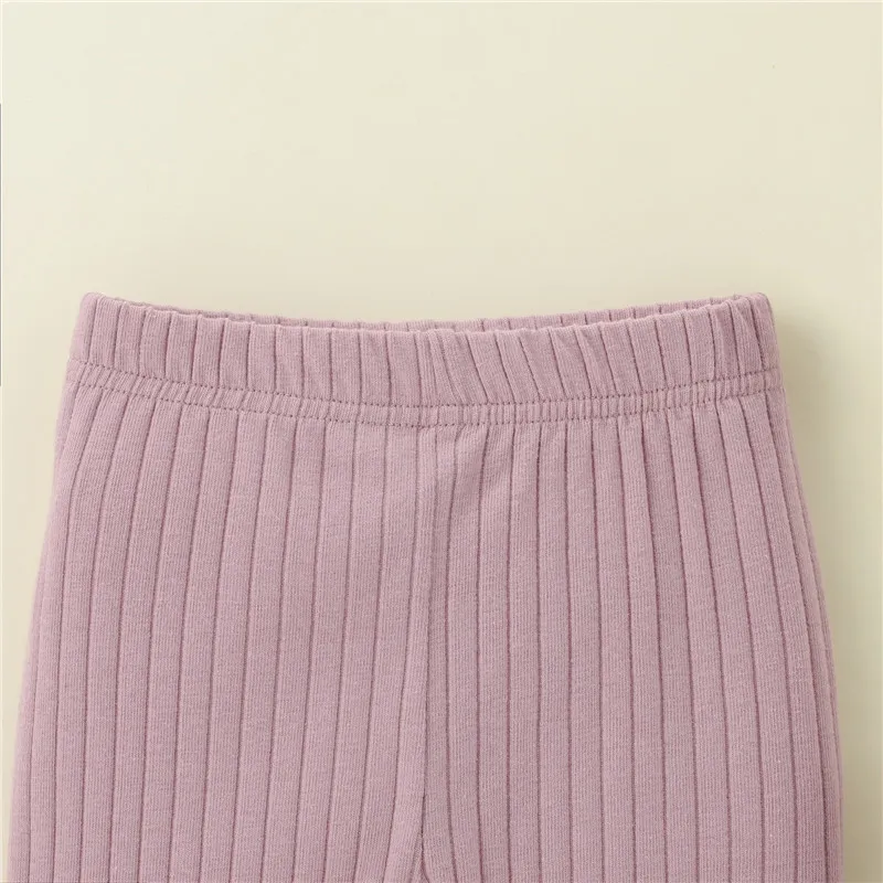 여아용 세로 패턴 레깅스, 신축성 허리 조절 가능 바지, 용수철 가을 긴 바지, 0-18 개월