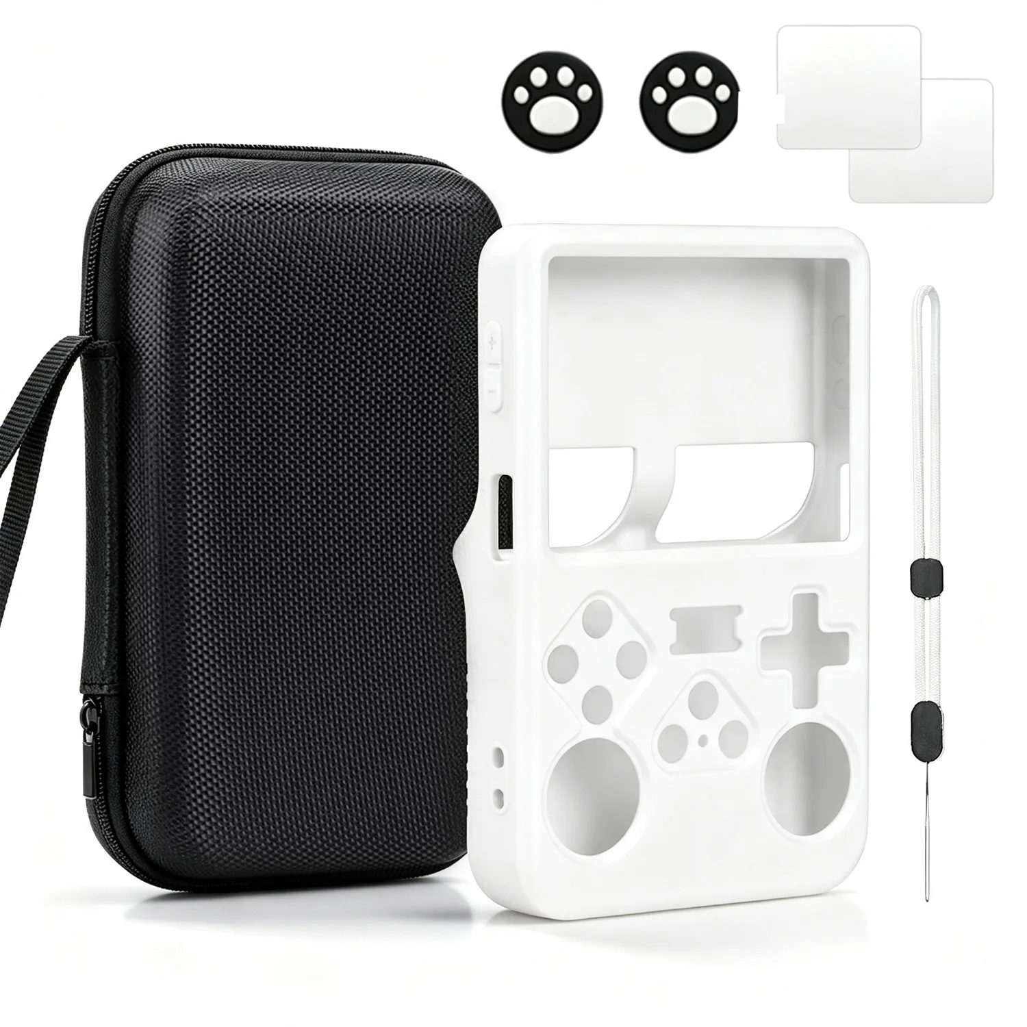 Enhanced Gaming Console Accessories: Portable Storage Bag with Silicone Protective Case and Screen Shield Kit