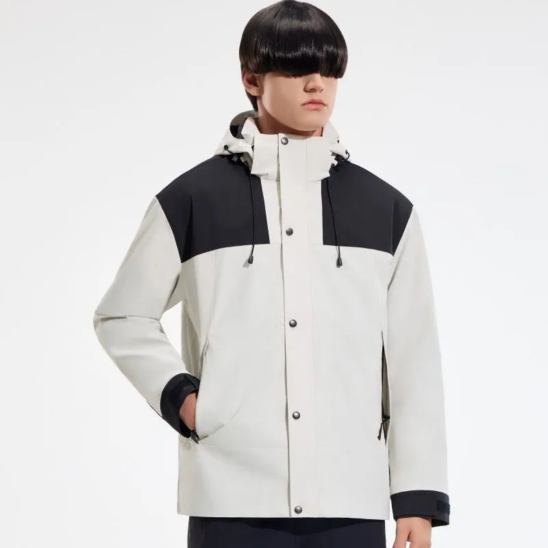 2024 New Spring and Autumn Men's Jackets Hooded Waterproof and Breathable Mountaineering Jackets Travel Jackets Outdoor Jackets