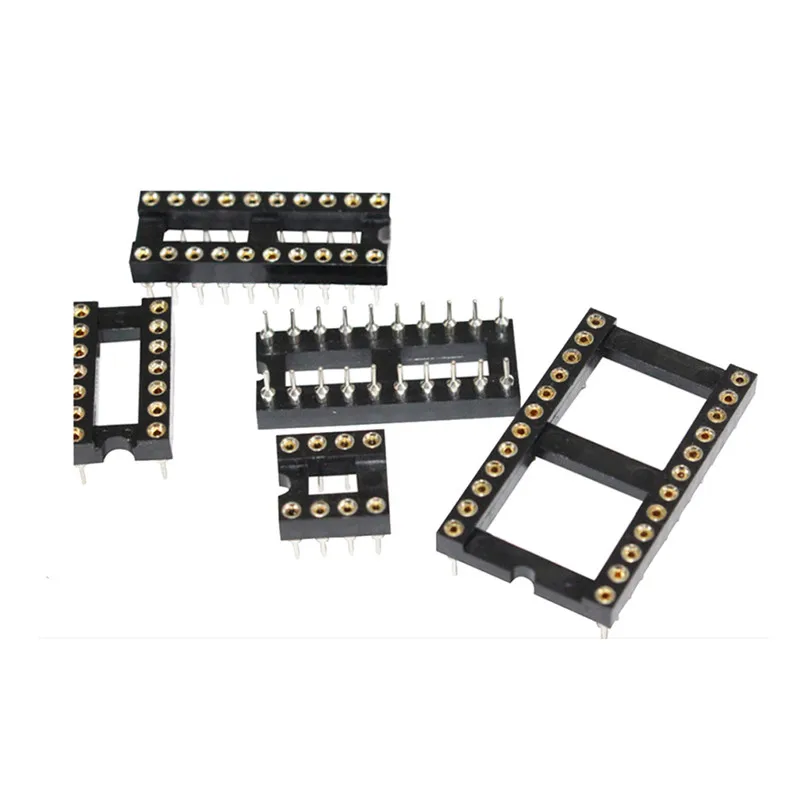 

10pcs/lot IC Socket Connector Integrated Circuit Socket DIP8 DIP14 DIP16 DIP18 DIP20 DIP28 DIP40 Round Hole Sockets