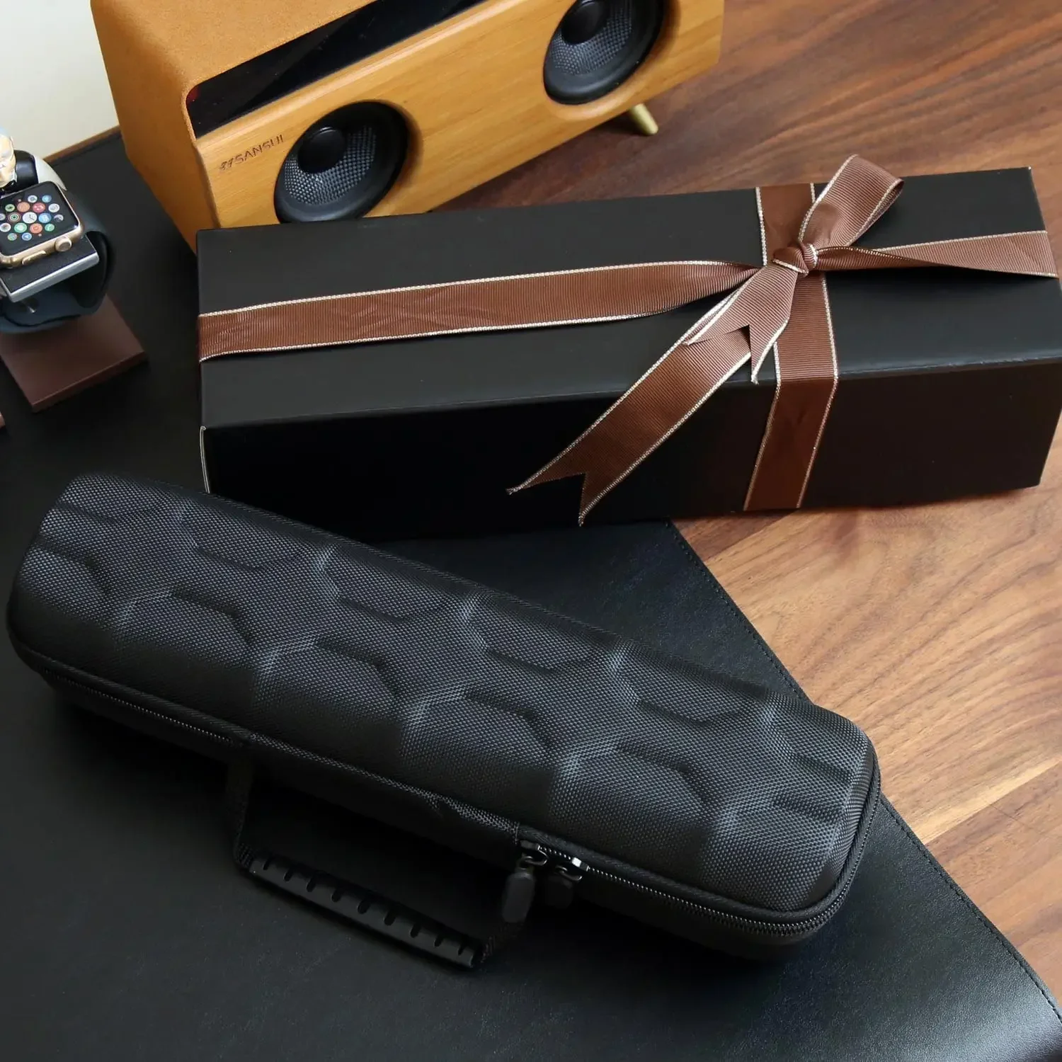 Watch Storage Box 6 Slots Watch Travel Case Portable Zipper Storage Organizer with Soft Foam Pillow
