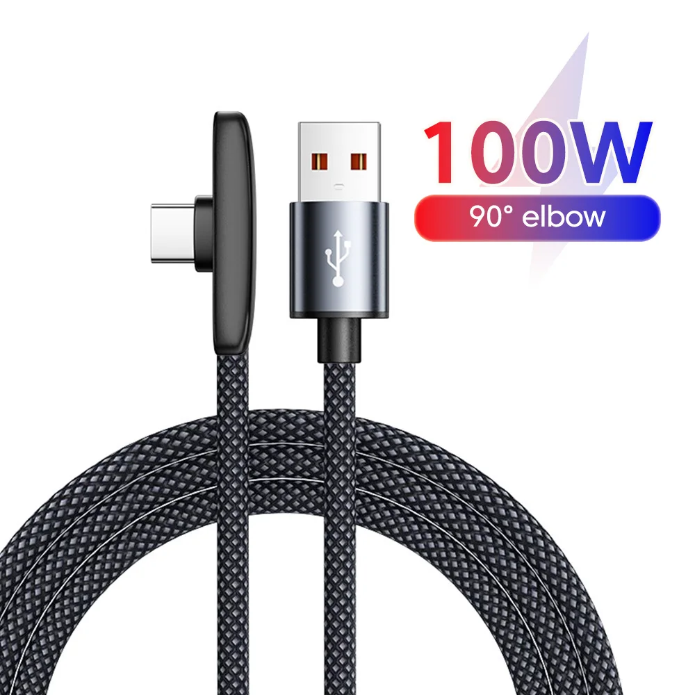 สายชาร์จ USB-C เร็ว 100W 90 องศา ทนทาน 1.5M